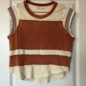 Free People cap sleeve faded colours shirt